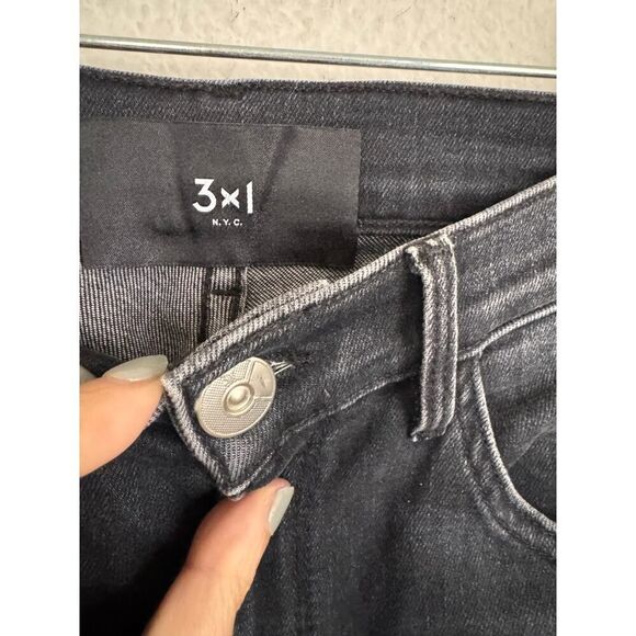 3 x 1 high waist dark wash skinny jeans black 25” - Picture 4 of 6